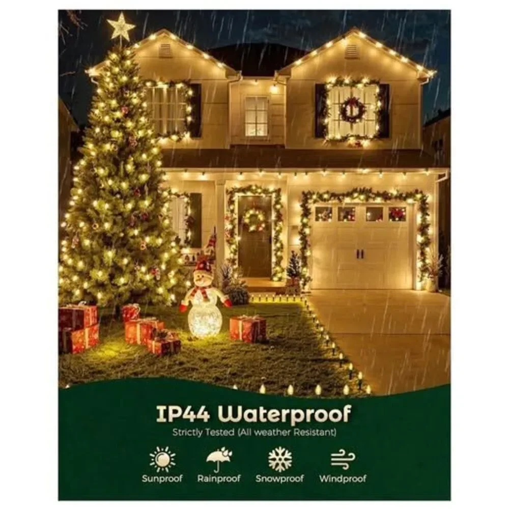 Brightown C9 Christmas Lights Outdoor, 25.7 Ft 20 Bulbs